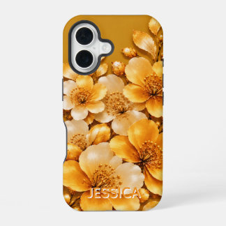 Elegante Teal-Schwertlilien-Blumen individuell iPhone 16 Hülle