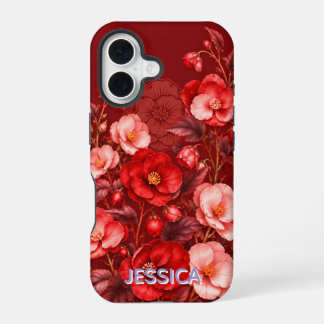 Elegante Teal-Schwertlilien-Blumen individuell iPhone 16 Hülle