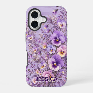 Elegante Teal-Schwertlilien-Blumen individuell iPhone 16 Hülle