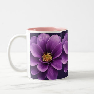 Elegante Tee & Kaffee Tasse mit Lila Blume Print