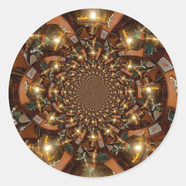 Elegante Teekultur - Vintage Samovars Runder Aufkleber (Vorderseite)