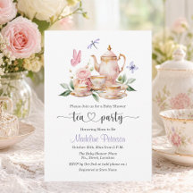 Elegante Teeparty-Schmetterlinge Baby Shower