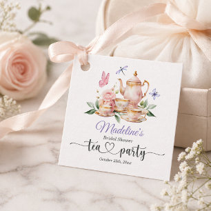 Elegante Teeparty-Schmetterlinge Brautparty Geschenkanhänger