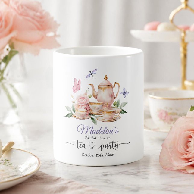 Elegante Teeparty-Schmetterlinge Brautparty  Kaffeetasse (Von Creator hochgeladen)