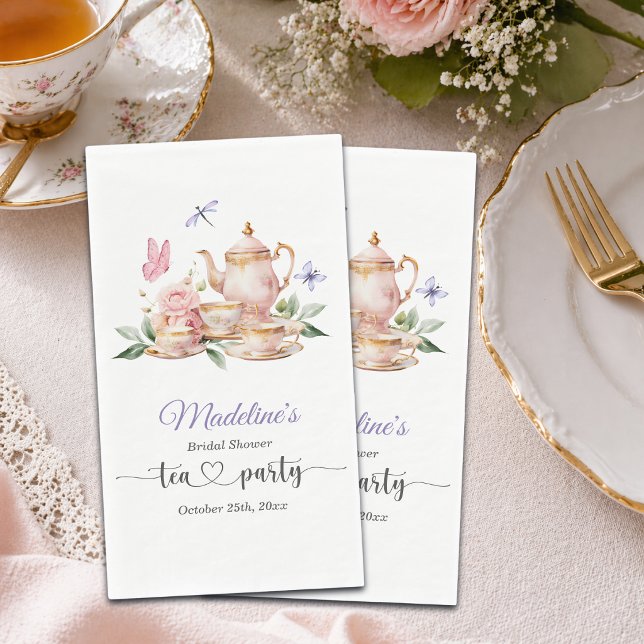 Elegante Teeparty-Schmetterlinge Brautparty  Serviette (Von Creator hochgeladen)