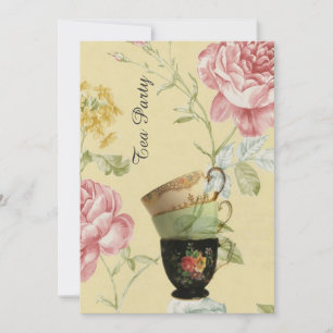 elegante Teetasse Frühling Vintage-Teeparty Einladung