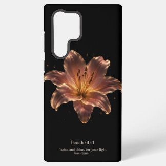 Elegante Telefon-Hülle mit Lilienblüten-Schriftzug Samsung Galaxy Hülle
