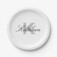 Elegante Teller für mit Monogramm Papierpapier Par