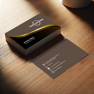 Elegante Template Business Card Social Media Icons Visitenkarte