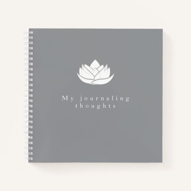 Elegante Template Lotus Blume Journaling Thoughts Notizbuch (Vorderseite)