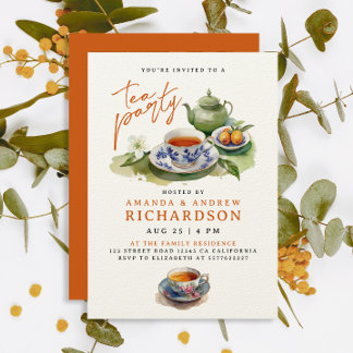 Elegante Terracotta auf dem Party Frische Pasta ma Einladung