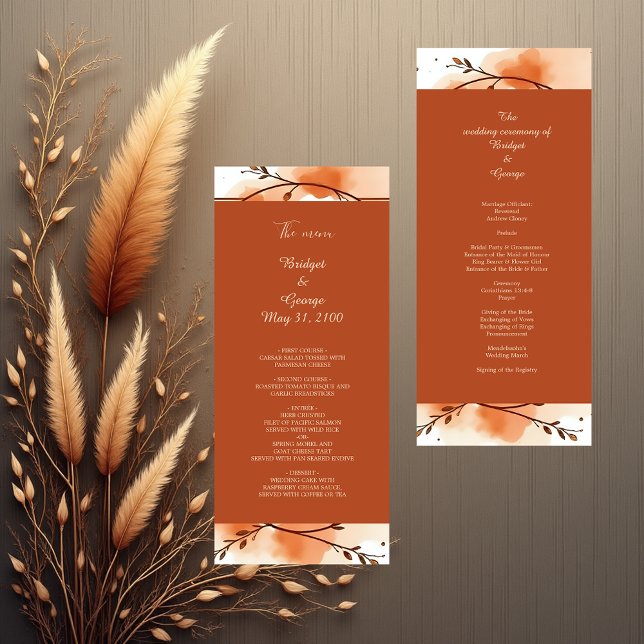 Elegante Terracotta Blumenbeete Menü & Programm (Von Creator hochgeladen)