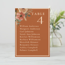 Elegante Terracotta Boho Wedding Table Cards Einladung