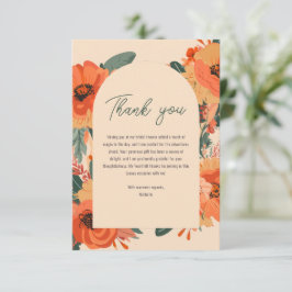 Elegante Terracotta Brautparty Dankeskarte