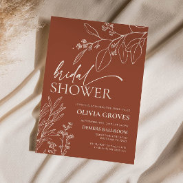 Elegante Terracotta Bridal Dusche Einladung