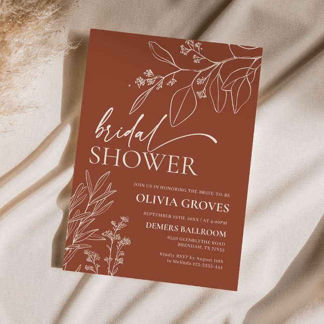 Elegante Terracotta Bridal Dusche Einladung (Von Creator hochgeladen)