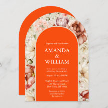 Elegante Terracotta Floral Wedding Einladung