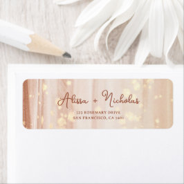Elegante Terracotta Gold Watercolor Hochzeitsadres
