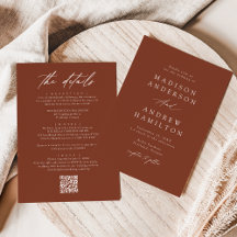Elegante Terracotta in einem QR-Code Hochzeit
