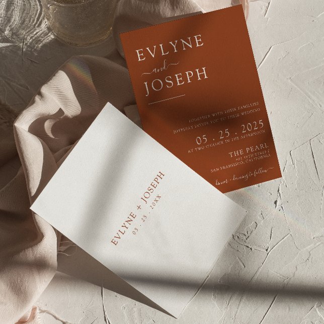 Elegante Terracotta Minimalistisch Boho Moderne Ho Einladung (Von Creator hochgeladen)