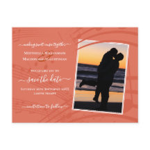 Elegante Terracotta Save the Date Postkarte
