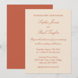 Elegante Terracotta Script Einladung zur Hochzeit