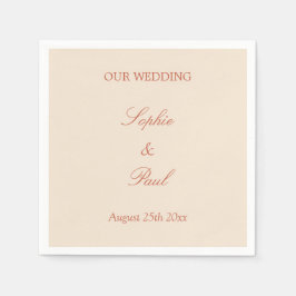Elegante Terracotta Script Wedding Napkins Serviette