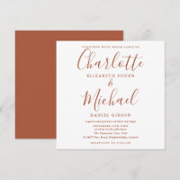 Elegante Terracotta Script Wedding Square