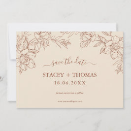 Elegante Terracotta Whimsical Wedding Save The Date