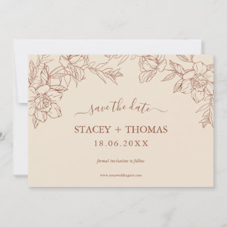 Elegante Terracotta Whimsical Wedding Save The Date