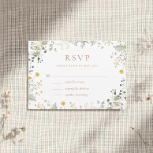 Elegante Terracotta Wildblume Wedding RSVP Karte