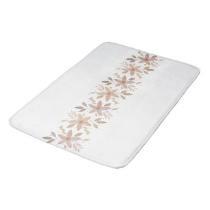 Elegante Terrakotta-Blush-Wasserfarben-Blumen Badematte