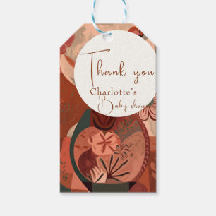 elegante Terrakotta-Boho-Baby-Party   Geschenkanhänger