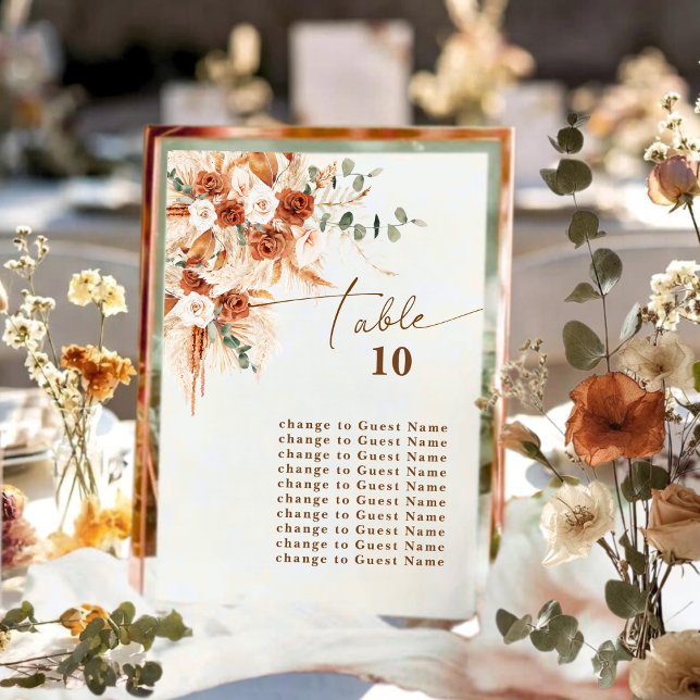 Elegante Terrakotta-Boho-Tisch 10 Sitzkarte  (Von Creator hochgeladen)