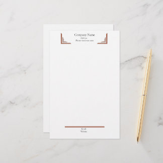 Elegante Terrakotta-Ecke – mit Fußzeile Korrespond Briefpapier