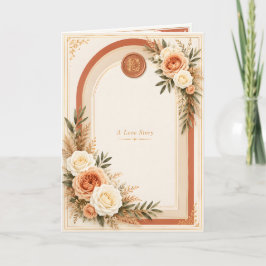 Elegante Terrakotta-Floral Hochzeit Eine Liebesges Karte