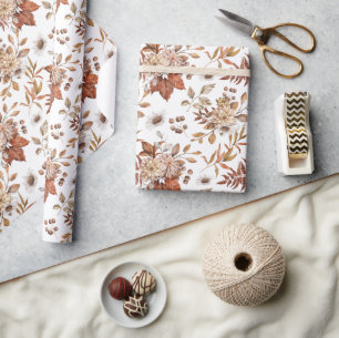 Elegante Terrakotta-Herbst-Blumenverpackungspapier Geschenkpapier