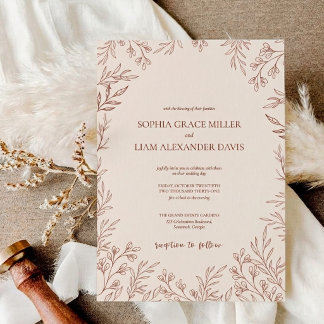 Elegante Terrakotta-Hochzeitseinladung mit verbran Einladung