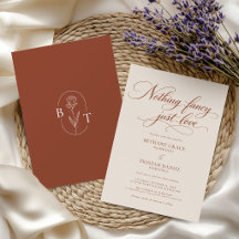 Elegante Terrakotta-Kalligrafie-Hochzeit