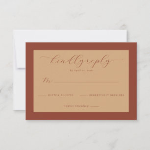 Elegante Terrakotta-Kalligrafie RSVP Karte