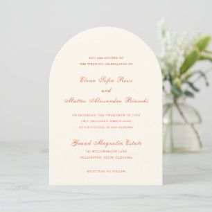 Elegante Terrakotta-Moderne Klassische Hochzeit Einladung