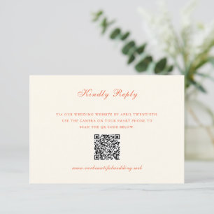 Elegante Terrakotta-Moderne Klassische Hochzeit RSVP Karte