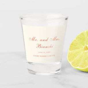Elegante Terrakotta-Moderne Klassische Hochzeit Schnapsglas