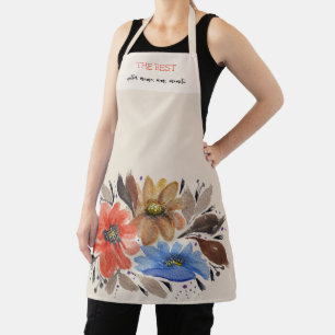 Elegante Terrakotta-Pastell-Aquarell-Blumen Schürze