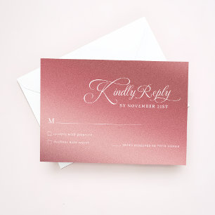 Elegante Terrakotta-Roségold-Hochzeit - Bitte antw RSVP Karte