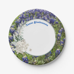 Elegante Texas-Bluebonnet-Wildblumen-Papierplatte Pappteller