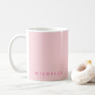 Elegante Textfarbenvorlage Pink & Weiß Kaffeetasse