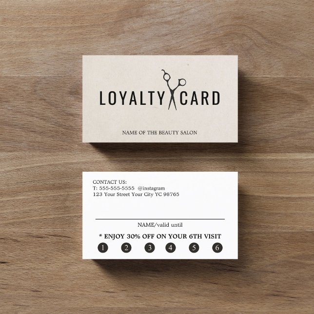 Elegante Textur Beige rosa Schwarze Scheren kühl Treuekarte (Von Creator hochgeladen)