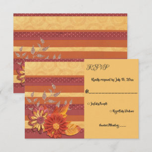 Elegante Texture Burgundy Moderne Blumenhochzeit RSVP Karte