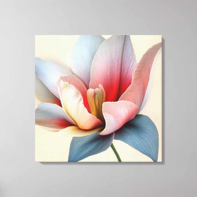 Elegante Textured Floral Art Leinwanddruck (Vorderseite)